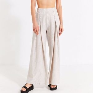 UO Lou Lace-Up Striped Wide Leg Pant
